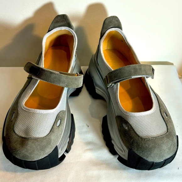 KIND TIPS Sz 40 Mary Jane Mesh And Faux Suede Super Chunky Shoes NEW WITH TAG - Picture 2 of 12